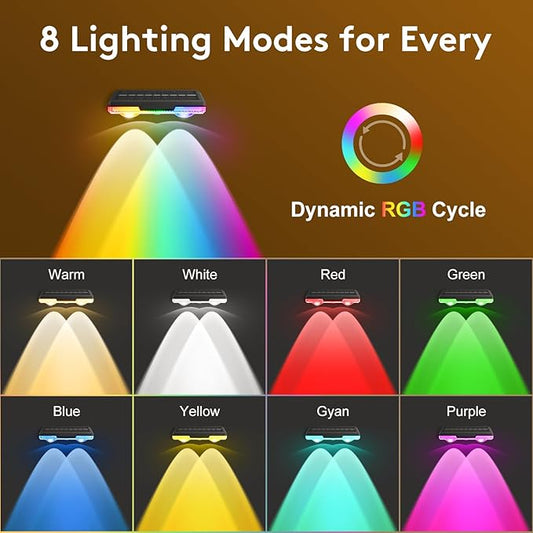 Solar-Fence-Lights-Outdoor-Garden - 4 Pack Garden Wall Lights Outdoor 8 Colors 9 Modes RGB Fence Light For Ouside IP65 Waterproof - Light Solar Powered Patio Deck Pool Step Fence Gate Yard Decoration