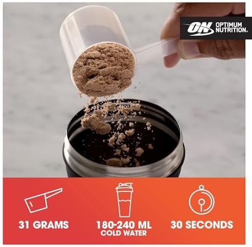 Optimum Nutrition 100% Gold Standard Whey Protein Powder, 24g Protein, Double Rich Chocolate, BCAA, Low-Sugar, Fast-Digesting Isolate for Muscle Gain & Recovery, 899 g, 29 Servings