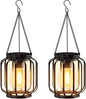 UCASA Solar Lights Outdoor Garden, 2 Pack Hanging Solar Lanterns with Chain and Hook, Metal Waterproof Garden Ornaments Outdoor for Decoration Pathway Patio Yard(Warmwhite)
