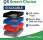 A4 Letter Trays, 3-Tier Stackable Document Organiser, Plastic Desktop Filing System, BLACK