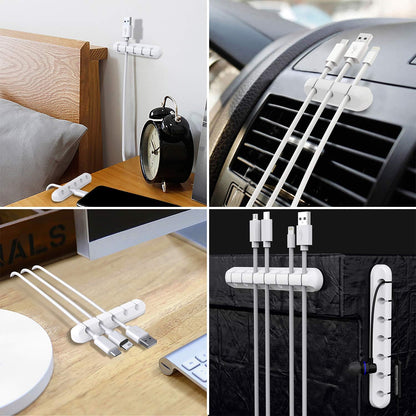 SOULWIT Cable Holder Clips, 3-Pack Cable Management Cord Organiser Clips Adhesive Organizer for USB Charging Cable Mouse Wire PC Office Home