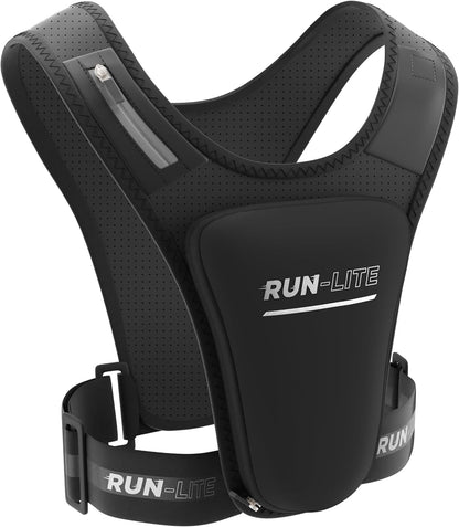 Run Lite® Running Vest with Waterproof Phone Holder, Adjustable Belt, Reflective Design, 2 Pockets for Keys/Gels, Fits Phones Up to 6.8” (Unisex Adult)