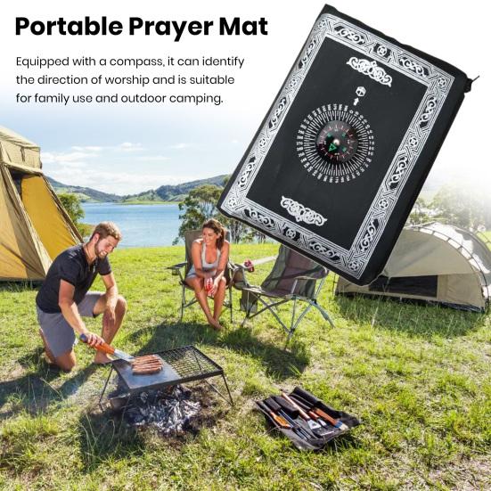 Portable Travel Janamaz with Built-in Compass