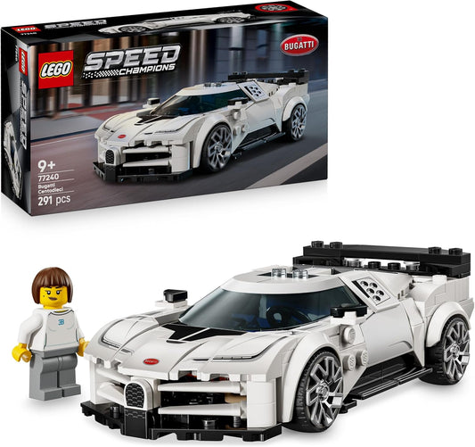 LEGO Speed Champions Bugatti Centodieci Hyper Sports Car Toy - Car Model Kit with a Driver Minifigure - Birthday Gift for 9+ Year Old Boys - 77240