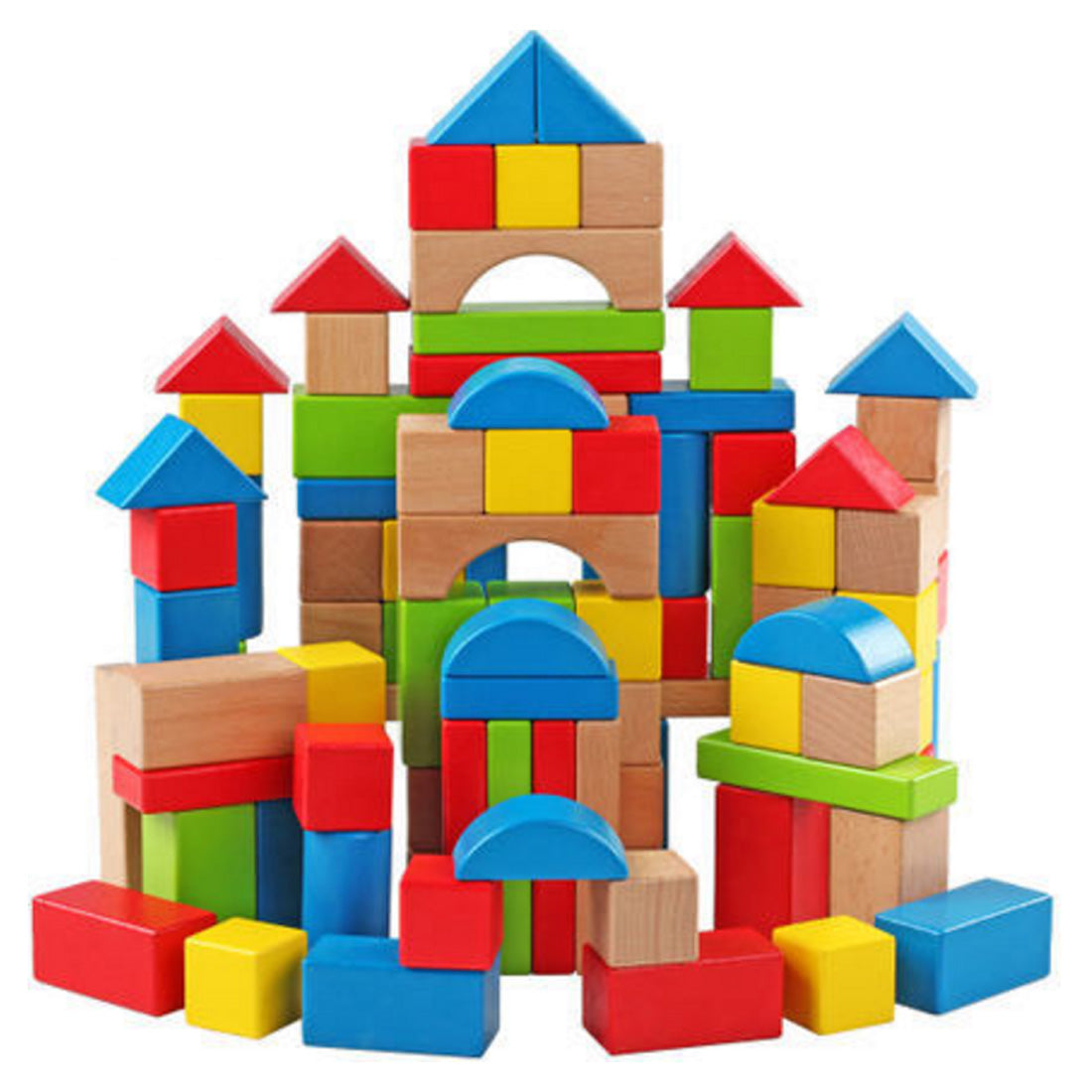 Classic Wooden Building Blocks Set (100 pcs)