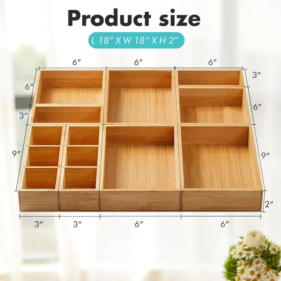 Bamboo Pantry Storage Organizer Set